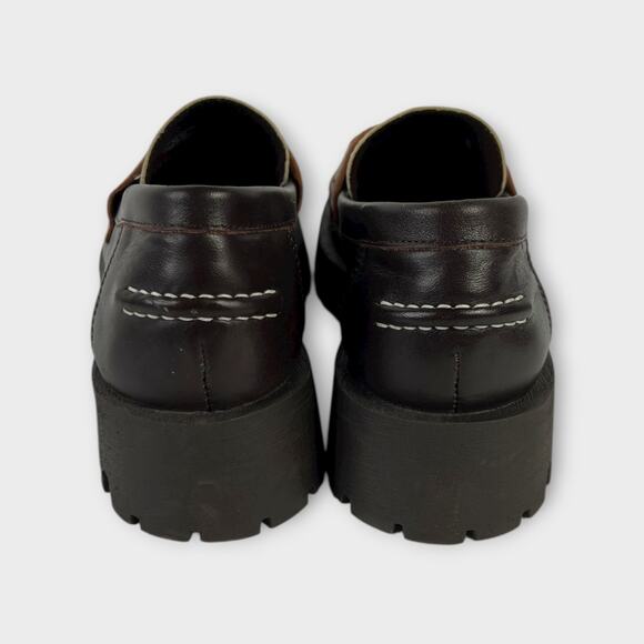 Steve Madden Lawrence Colorblock Leather Lug Sole Loafers Size 11 - Picture 5 of 7